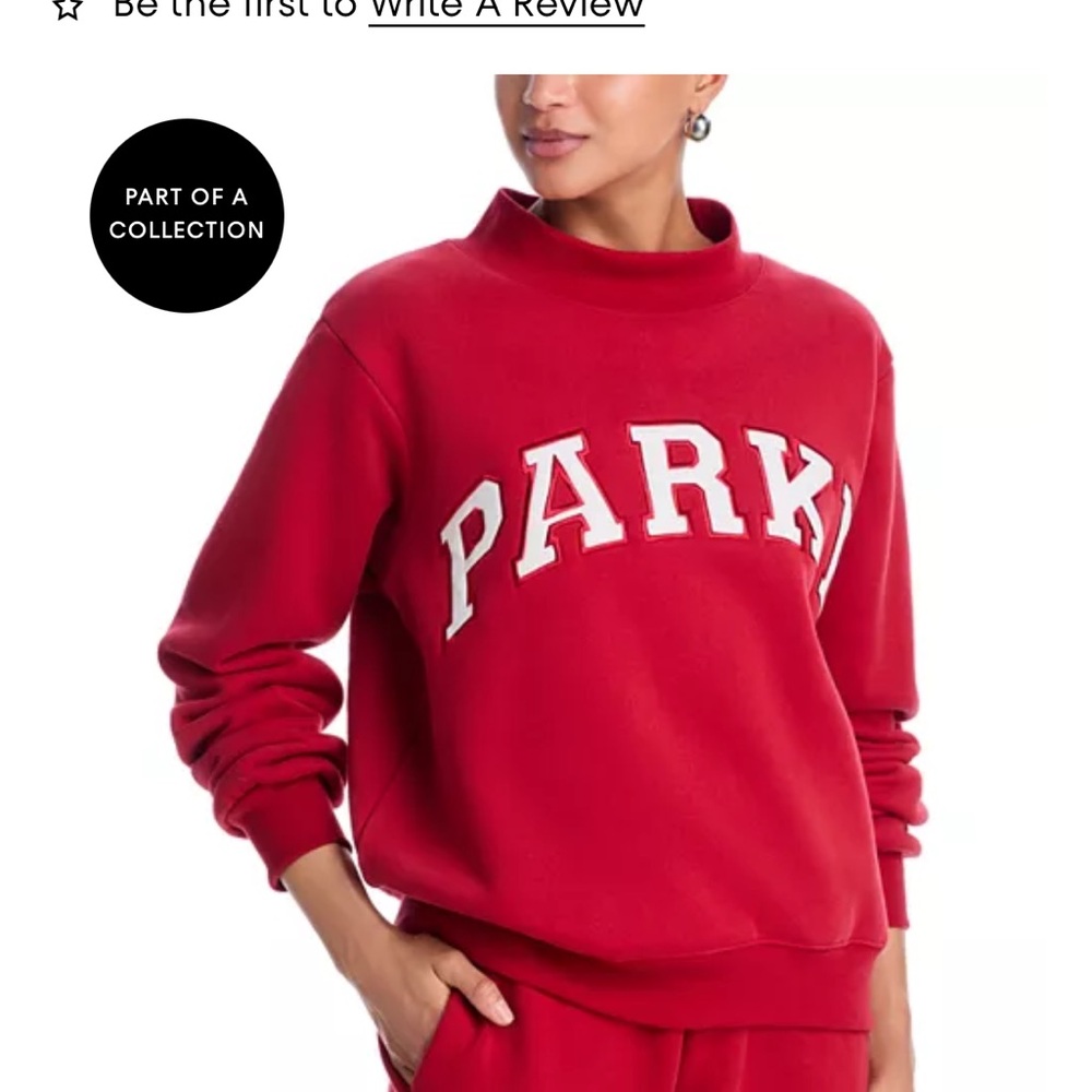 Parker Red Pullover Sweatshirt with White Appliqué